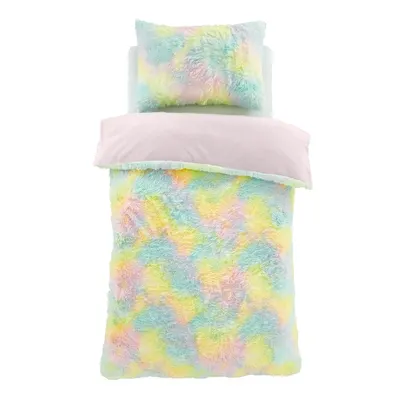 Lenjerie de pat pentru copii din micropluș/cocolino pentru pat dublu 200x200 cm Rainbow Cuddly – Catherine Lansfield