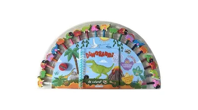 Carte de colorat cu 20 creioane - Dinozauri - Paperback - ***