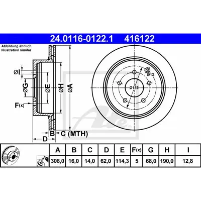 Disc frana ATE 24.0116-0122.1