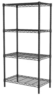 Etajeră metalică din sârmă MMS - 4 х 200 kg, 140 х 76 x 32 cm, negru