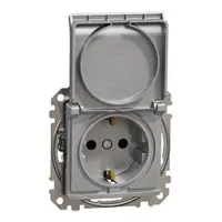 Sedna Design, Priza 2P+E obturatoare si capac, aluminiu