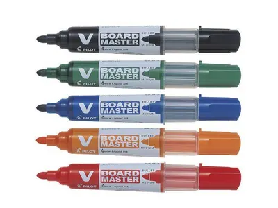 Marker whiteboard, reincarcabil, 5culori/set, Pilot V-board Master