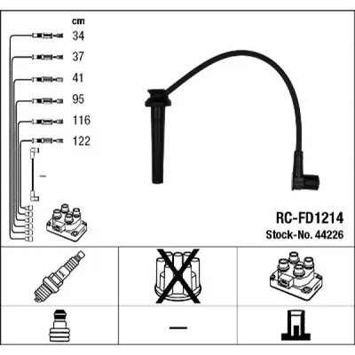 Set cablaj aprindere NGK 44226