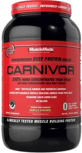 Carnivor Beef Protein, vanilie și caramel, 908 g, Muscle Meds