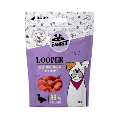 Recompense pentru caini Mr. Bandit LOOPER, rata, 80 g