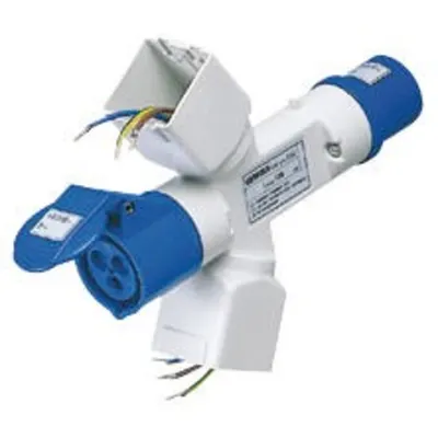 Adaptor Industrial Ip44 - 2 Branched Outlets - Fitting For 2+2 System Module - Plug 3p+n+e 16a 400v Ac -50/60hz - 1 Socket-Outlet 3p+n+e 16a 400v Ac