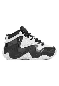 Pantofi sport copii - piele naturala - talpa groasa - negru/alb