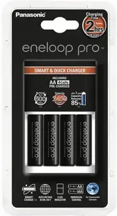 Încărcător Panasonic - Eneloop Pro, cu 4 baterii AA