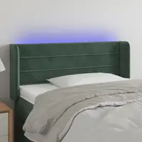Gossi tablie de pat cu led, verde inchis, 83x16x78/88 cm, catifea