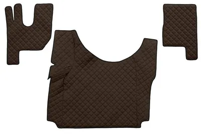 Set covorase compatibile cu Renault T cu podea inalta (01.2014-2021), piele sintetica - Maro
