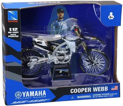 Motocicletă metalică Newray - Yamaha YZ450F, Cooper Web, 1:12