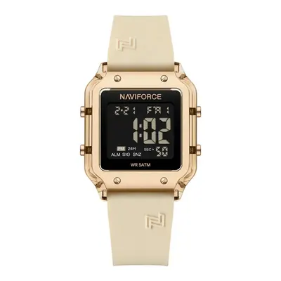 Ceas Dama Naviforce 6105 Crem - Afișaj Digital, Sport, Casual, Alarmă, Rezistent la Apă 5ATM