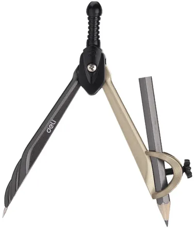 Compas Deli Orbit - EG20402, metalic, cu un creion