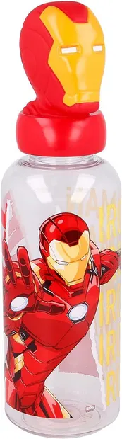 Sticlă cu figurină 3D Stor Avengers - Invisible Force, Iron Man, 560 ml