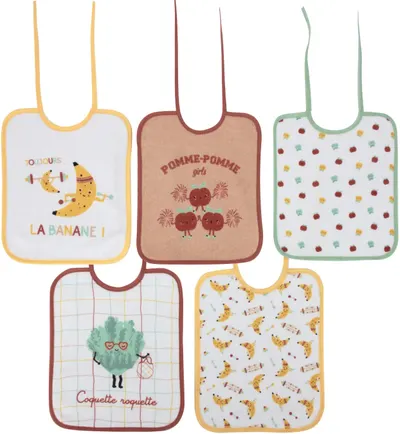 Set de bavete Babycalin - 5 bucăți, 0+ luni