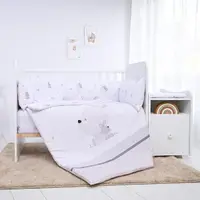 Set lenjerie pat 8 piese bumbac ranforce Trend Little Rabbits Grey