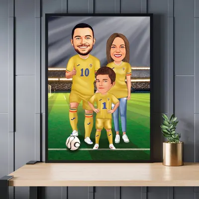 Caricatura Familie - fotbalisti