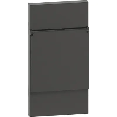 Placa cu capac prize standard germane si franceze/balgiene Bticino Living Now KG04P, negru