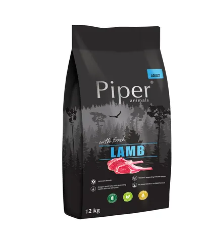 Hrana uscata pentru caini, Piper, adult, miel, 12 kg
