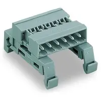 Double pin header; DIN-35 rail mounting; Pin spacing 5 mm; 2-pole; gray