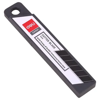 Lame de rezervă Deli - E78000, pentru cutter, negre, 10 buc