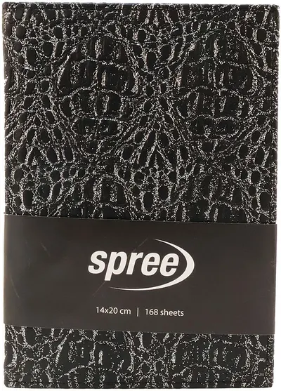 Carnețel Spree - Black Silver, cu bandă, 168 foi