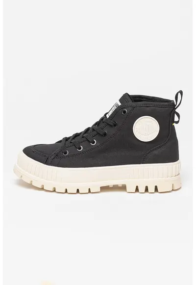 Pantofi sport mid-high din panza cu aspect masiv