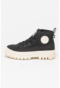Pantofi sport mid-high din panza cu aspect masiv