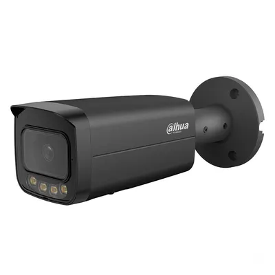 Camera supraveghere exterior IP cu iluminare duala Dahua WizSense IPC-HFW21249T-AS-IL-0280B-BLACK, 12 MP, 2.8 mm, IR/lumina alba 30 m, microfon, alarma, slot card, detectie miscare, PoE, neagra