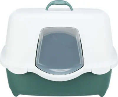 Litiera Berto Davio Top, Cu Capac Si Filtru De Carbon, Verde/Alb