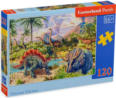 Puzzle Castorland din 120 de piese - Dinosaur Volcanos