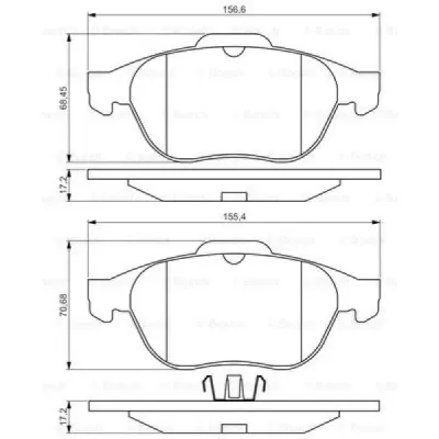 Set placute frana, frana disc BOSCH 0 986 495 264