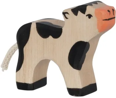 Figurină din lemn Holztiger - Vițel, negru
