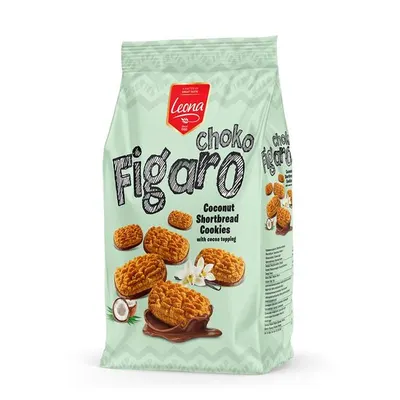 Leona fursecuri Figaro cu cocos si topping cacao 300g Engros
