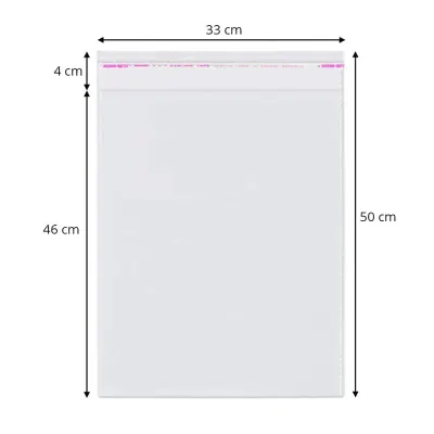 Pungi cu clapetă adezivă - lungimi între 45 și 100cm (set 100 buc) - 33x50cm