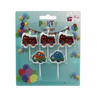 Set 5 lumânări party mașinuțe vesele