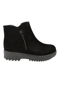 Ghete casual - dama - B09008-01 negru - piele intoarsa - Negru