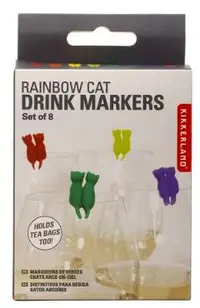 Set 8 accesorii pahar: Rainbow Cat