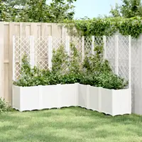 Gossi jardiniera de gradina cu spalier, alb, 160x160x140 cm pp