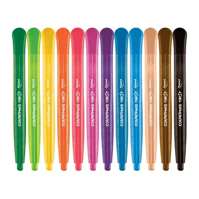 Creioane cerate retractabile, 12culori/set, Color'Peps Maped