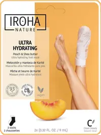 Iroha Nature Mască hrănitoare pentru picioare cu piersici, 1 pereche