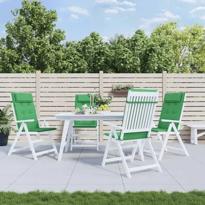 vidaXL Perne scaun cu spătar înalt, 4 buc, verde, țesătură Oxford