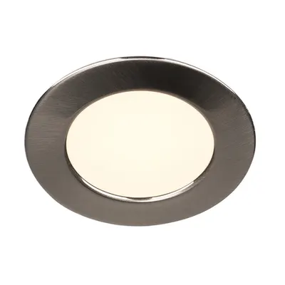 Spot incastrat, DL 126 Ceiling lights, grey recessed fitting, LED, 2700K, round, brushed metal, 2.8W