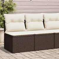 Gossi set canapele de gradina, 4 piese, cu perne, maro poliratan maro