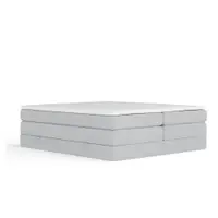 Pat boxspring gri deschis cu spațiu de depozitare/fără tăblie 160x200 cm Juniper – Maison de Rêve