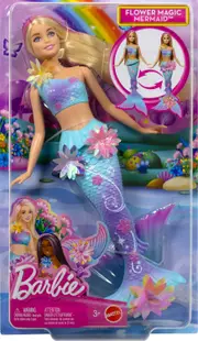 Păpuşă Barbie - Barbie Flower Magic Mermaid, cu părul blond