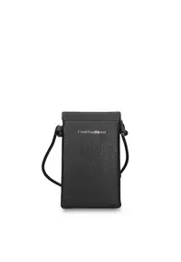 Geanta de piele ecologica cu logo pentru telefon Celestia Nova - Negru