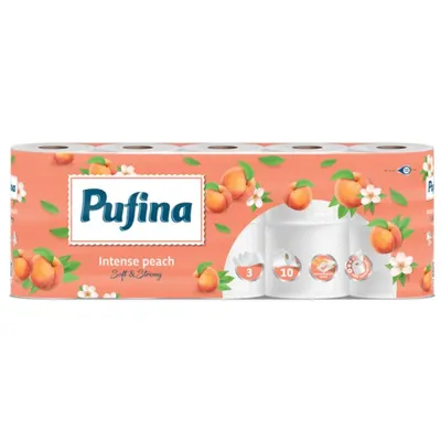 Hartie Igienica Pufina Lux, Piersica, 3 Straturi, 10 Role