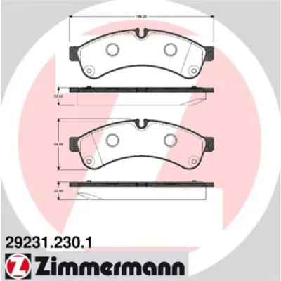 Set placute frana, frana disc ZIMMERMANN 29231.230.1