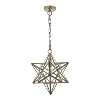 Lampa suspendata Ilario Large Star Pendant Antique Brass & Glass